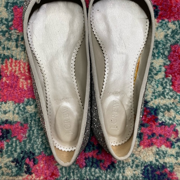 J. Crew Camille Silver Glitter Ballet Flats - Picture 5 of 7
